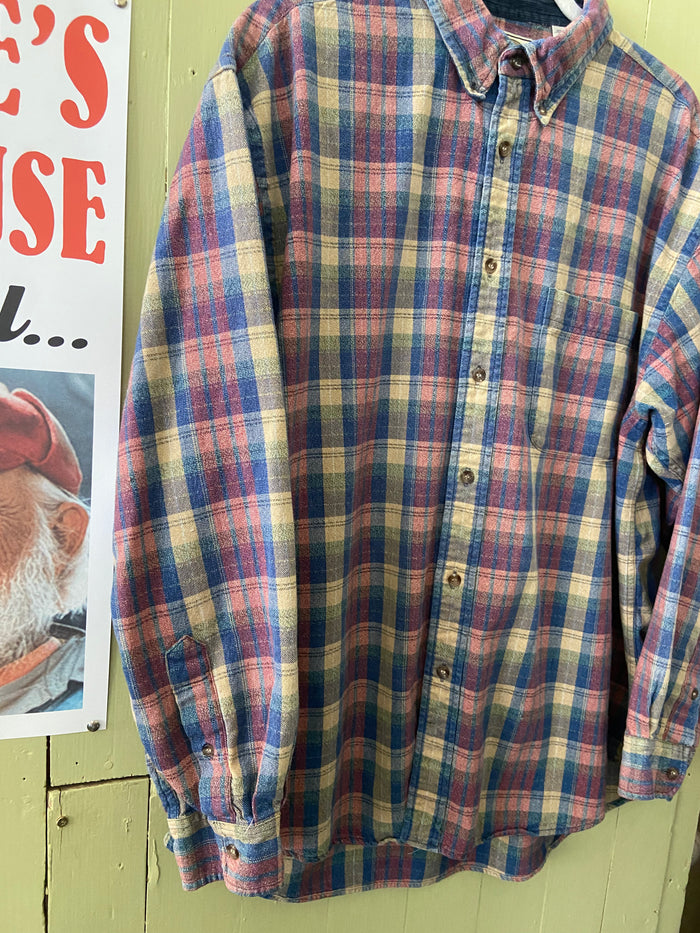 Vintage Halifax Outfitters Button Down Plaid Shirt Size XXL 90s Style Burgundy/Navy - Deer Creek Mercantile