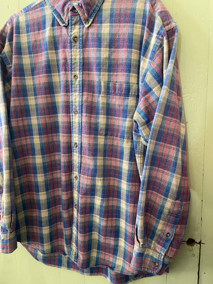 Vintage Halifax Outfitters Button Down Plaid Shirt Size XXL 90s Style Burgundy/Navy - Deer Creek Mercantile