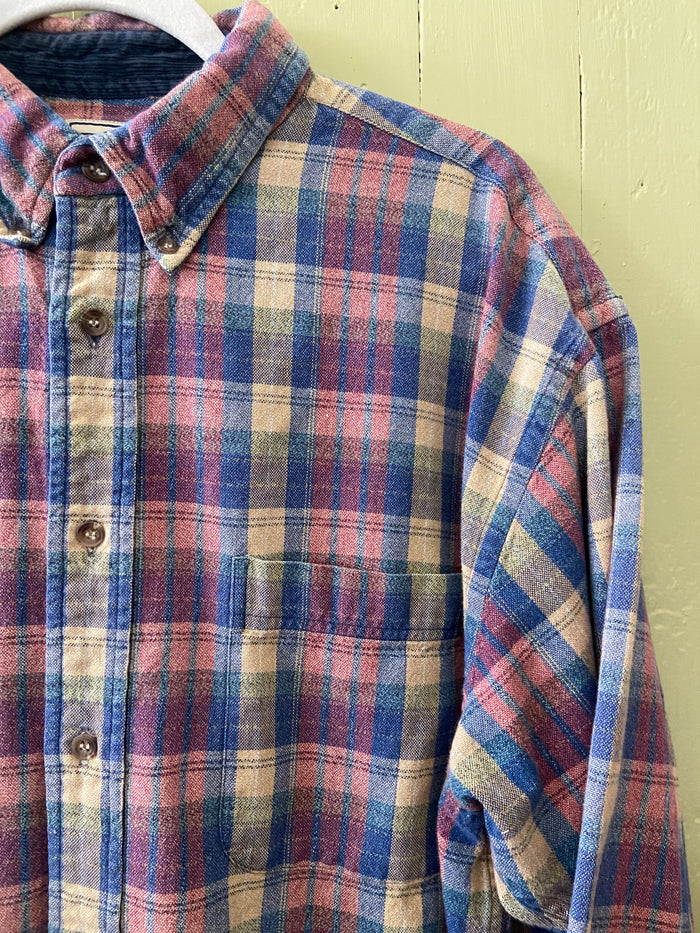 Vintage Halifax Outfitters Button Down Plaid Shirt Size XXL 90s Style Burgundy/Navy - Deer Creek Mercantile