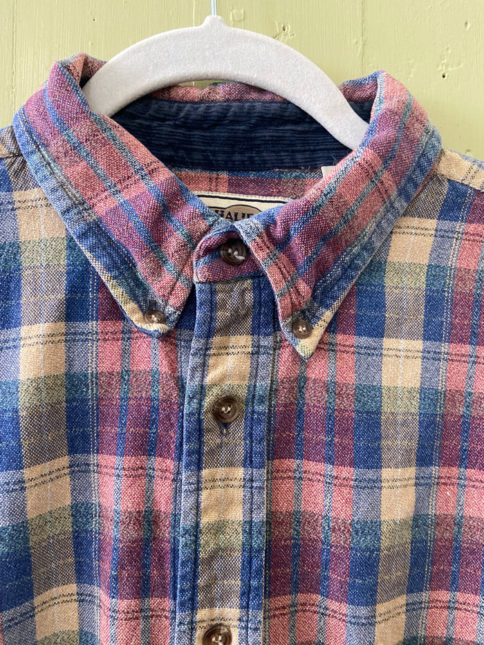 Vintage Halifax Outfitters Button Down Plaid Shirt Size XXL 90s Style Burgundy/Navy - Deer Creek Mercantile