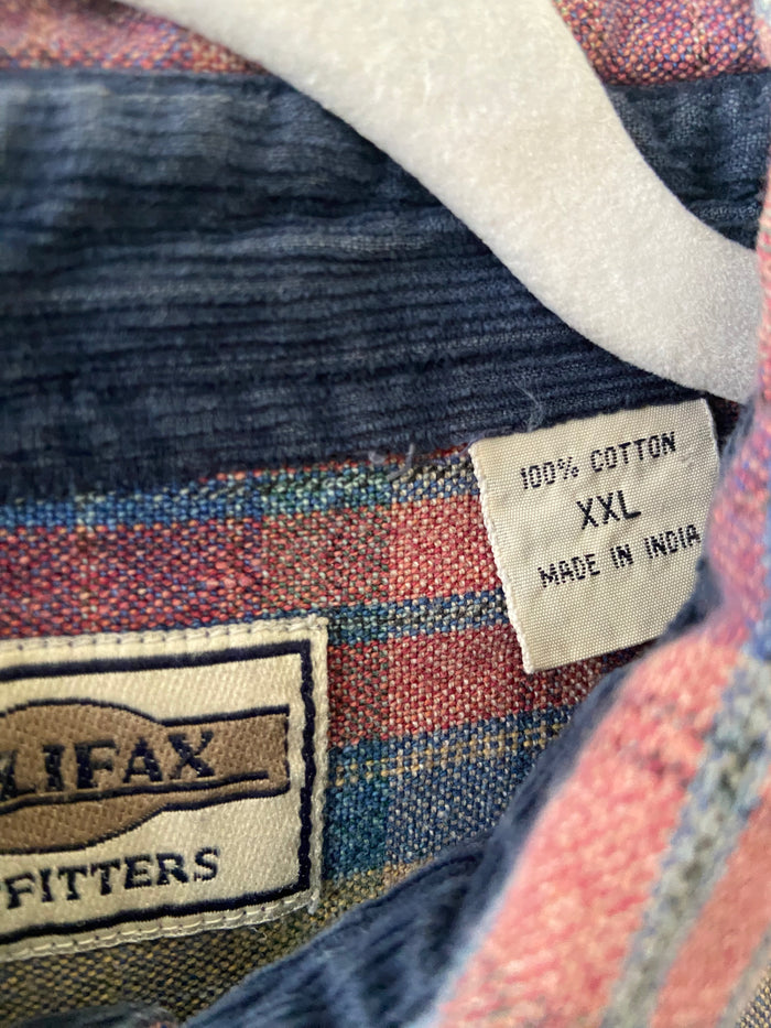 Vintage Halifax Outfitters Button Down Plaid Shirt Size XXL 90s Style Burgundy/Navy - Deer Creek Mercantile