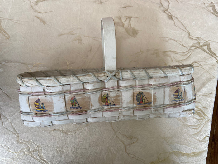 Vintage Sailboat Basket With Handle - Deer Creek Mercantile