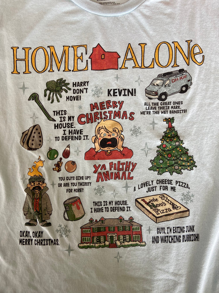 Pre-Loved Home Alone Christmas Icons Graphic Tee *Size Large - Deer Creek Mercantile