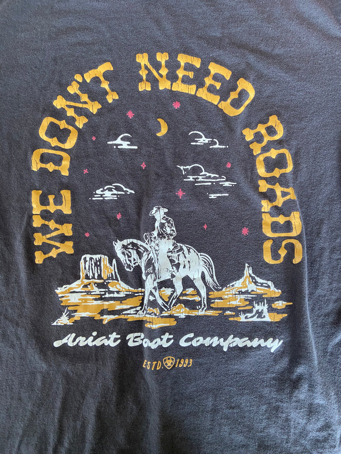 Pre-Loved Ariat We Don't Need Roads Boyfriend Fit Graphic Tee *Size Large - Deer Creek Mercantile