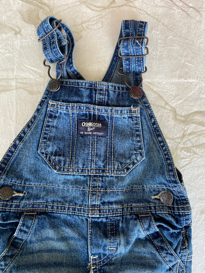 Pre-Loved OshKosh Distressed Denim Overalls *12 Months - Deer Creek Mercantile