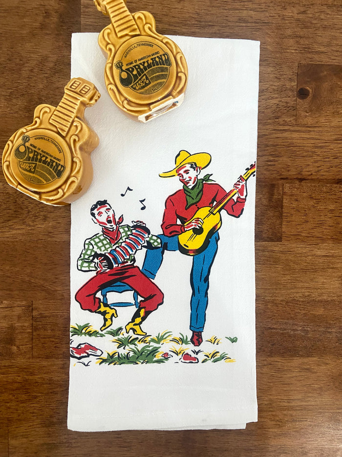 Retro Dish Towel - Singing Cowboys - Deer Creek Mercantile