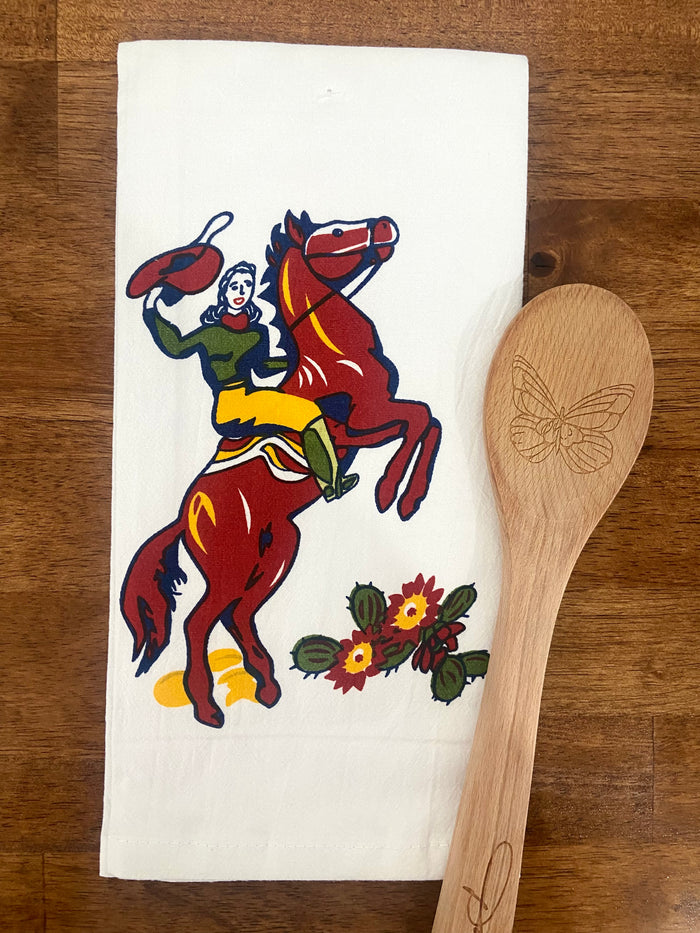Retro Dish Towel - Cowgirl Callie - Deer Creek Mercantile