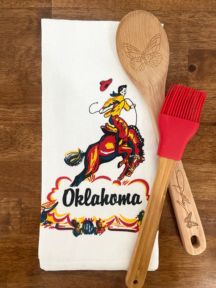 Retro Dish Towel - Oklahoma Cowboy - Deer Creek Mercantile