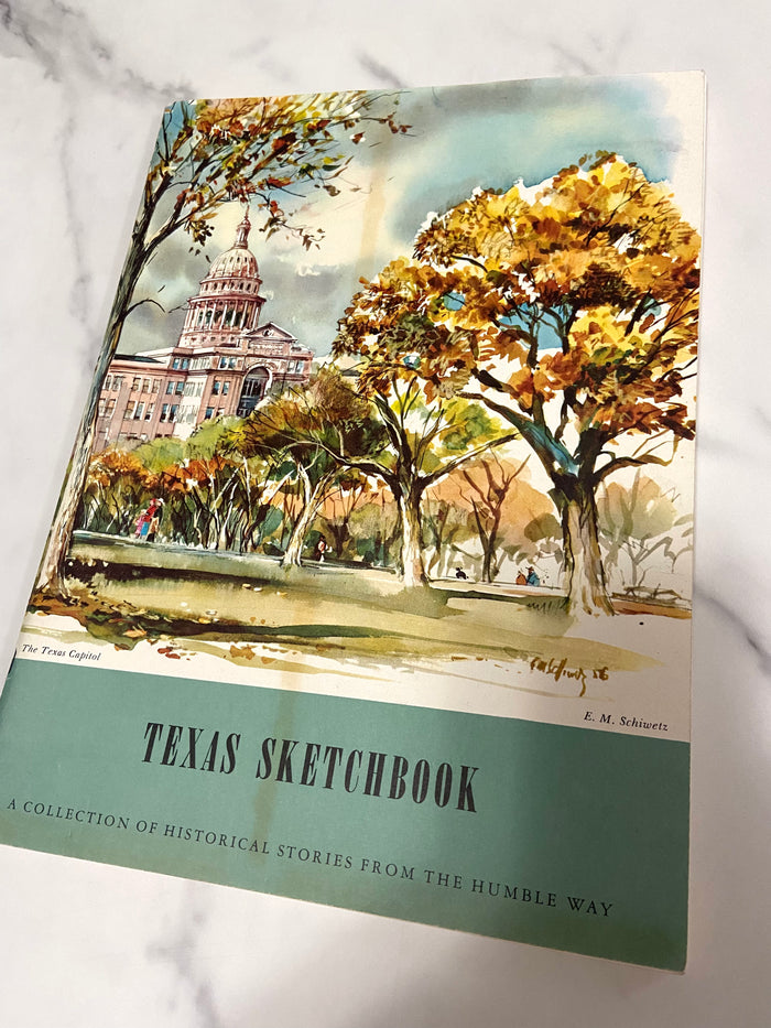 Vintage Texas Sketchbook, Humble Oil Refining Co. Art Book, 1958, E.M. Schiwetz - Deer Creek Mercantile