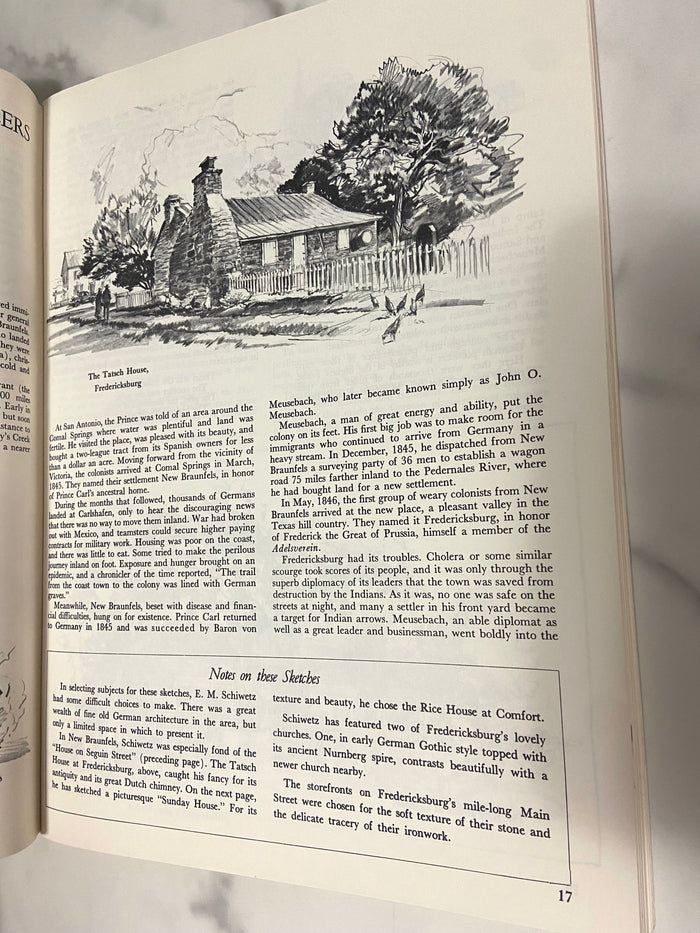 Vintage Texas Sketchbook, Humble Oil Refining Co. Art Book, 1958, E.M. Schiwetz - Deer Creek Mercantile