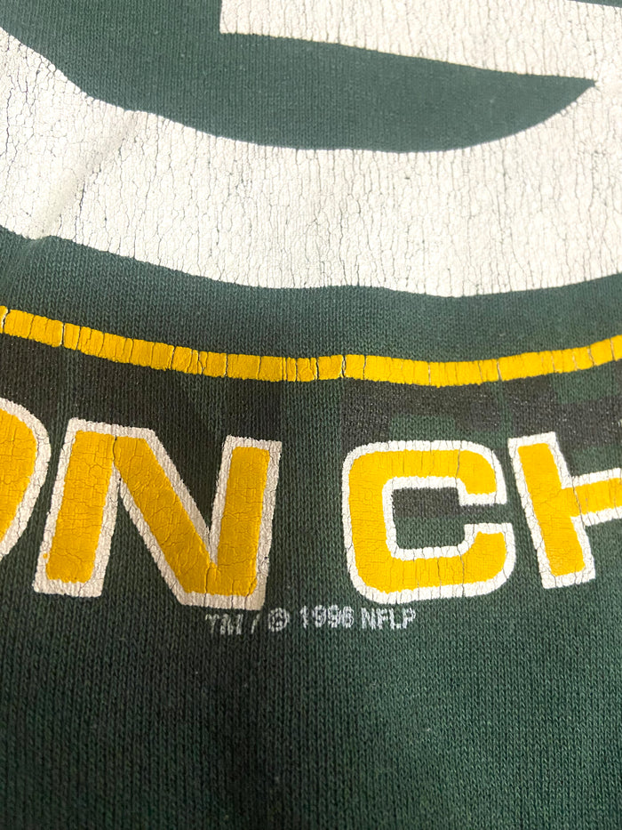 Vintage Green Bay Packers 1996 Football NFL 90s NFC Central Division Champs Crewneck Sweatshirt Size Large - Deer Creek Mercantile