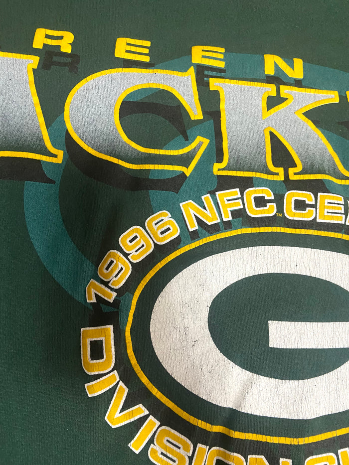 Vintage Green Bay Packers 1996 Football NFL 90s NFC Central Division Champs Crewneck Sweatshirt Size Large - Deer Creek Mercantile