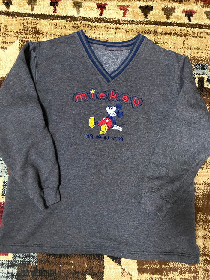 Vintage Embroidered Mickey Mouse Sweatshirt 1990s Y2K Size Large - Deer Creek Mercantile