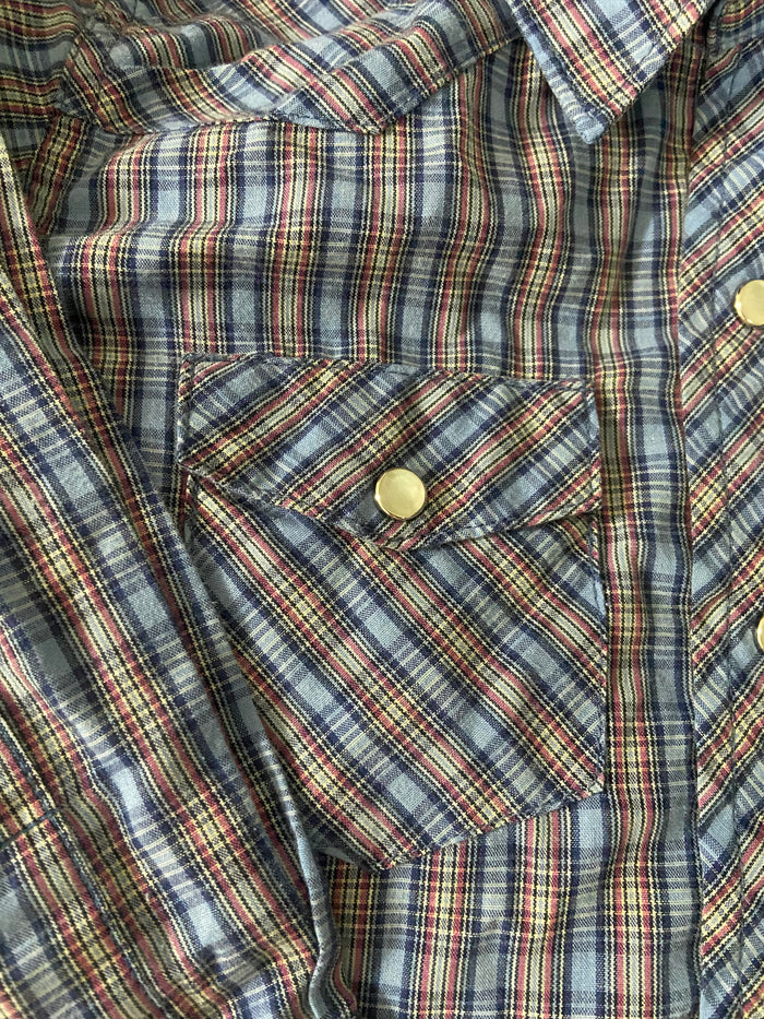 Pre-Loved Youth Boys Wrangler Pearl Snap Plaid Shirt *XS 3-4 - Deer Creek Mercantile