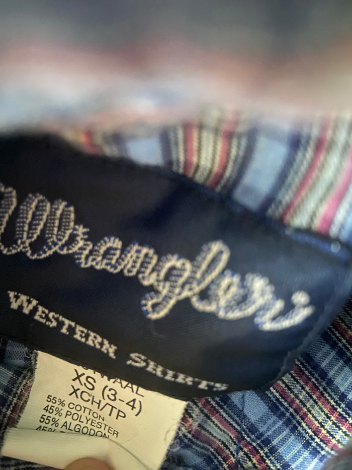 Pre-Loved Youth Boys Wrangler Pearl Snap Plaid Shirt *XS 3-4 - Deer Creek Mercantile