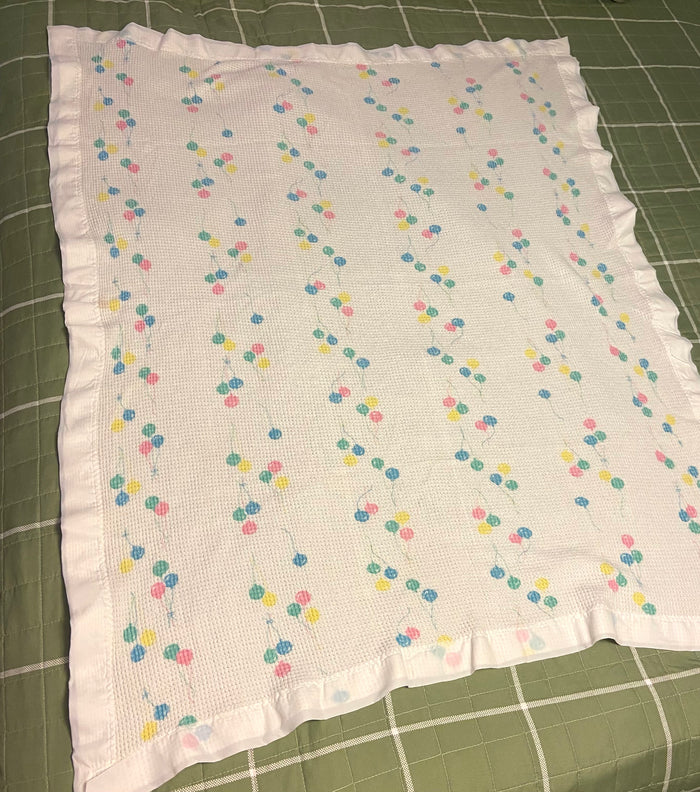 Vintage 1990s Baby Morgan Ballon Waffle Blanket - Deer Creek Mercantile