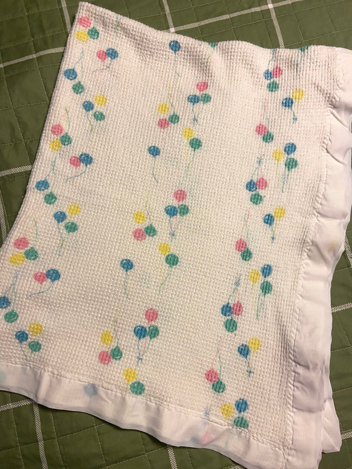 Vintage 1990s Baby Morgan Ballon Waffle Blanket - Deer Creek Mercantile