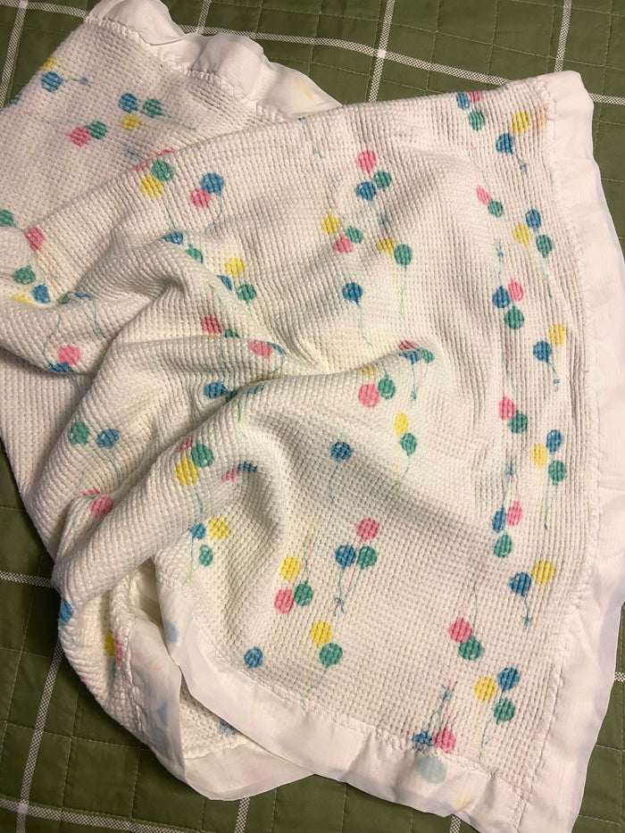 Vintage 1990s Baby Morgan Ballon Waffle Blanket - Deer Creek Mercantile