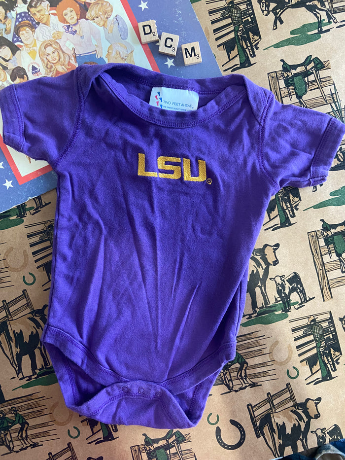 Pre-Loved LSU Embroidered Baby Bodysuit *18 Months - Deer Creek Mercantile