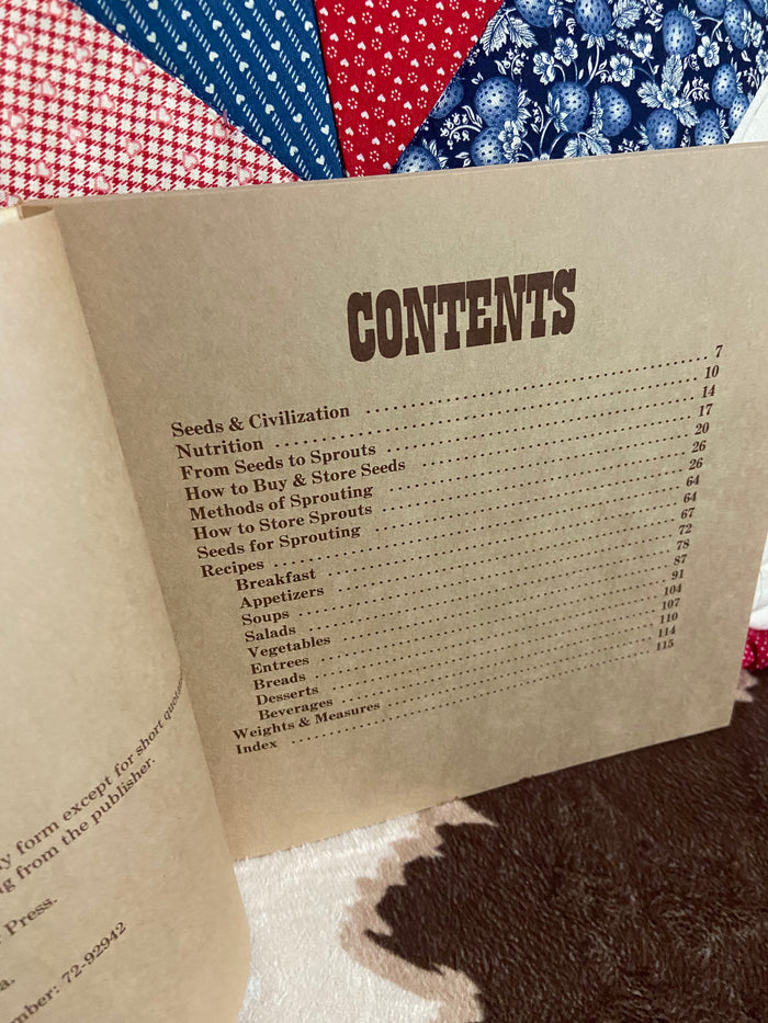 Vintage The Complete Sprouting Cookbook, 1973 - Deer Creek Mercantile