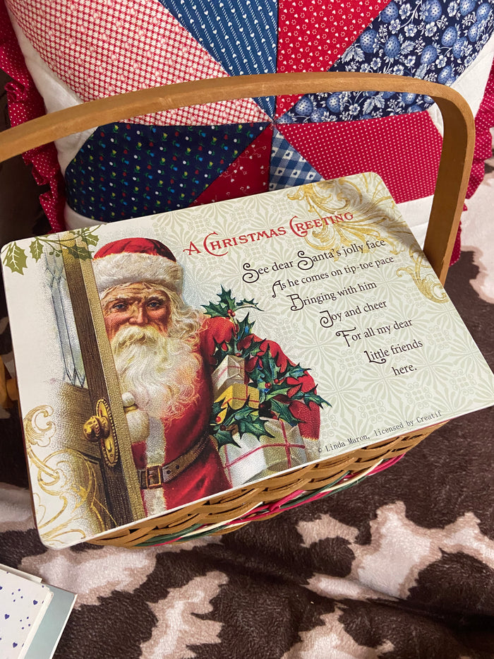 Vintage Christmas Santa Claus Basket - Deer Creek Mercantile