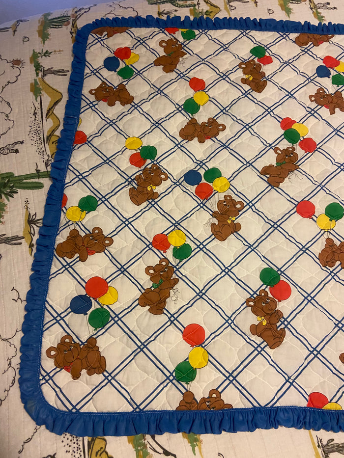 Vintage 1980s Baby Bear Blanket - Deer Creek Mercantile