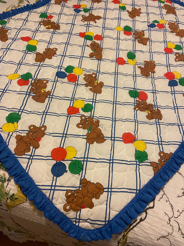 Vintage 1980s Baby Bear Blanket - Deer Creek Mercantile
