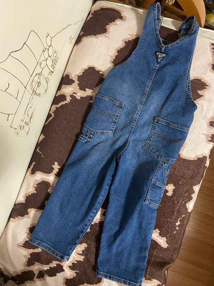 Pre-Loved OshKosh Denim Blue Jean Overalls, Size 4T - Deer Creek Mercantile