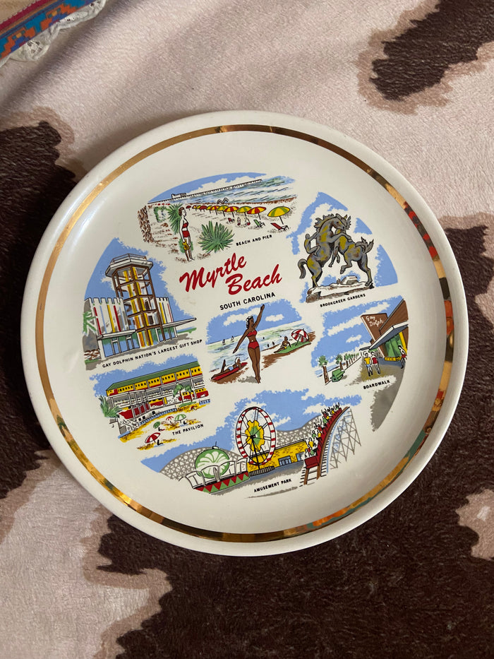Vintage Myrtle Beach, South Carolina Souvenir Plate 9" - Deer Creek Mercantile