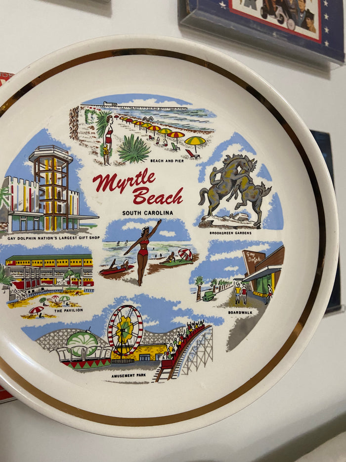 Vintage Myrtle Beach, South Carolina Souvenir Plate 9" - Deer Creek Mercantile