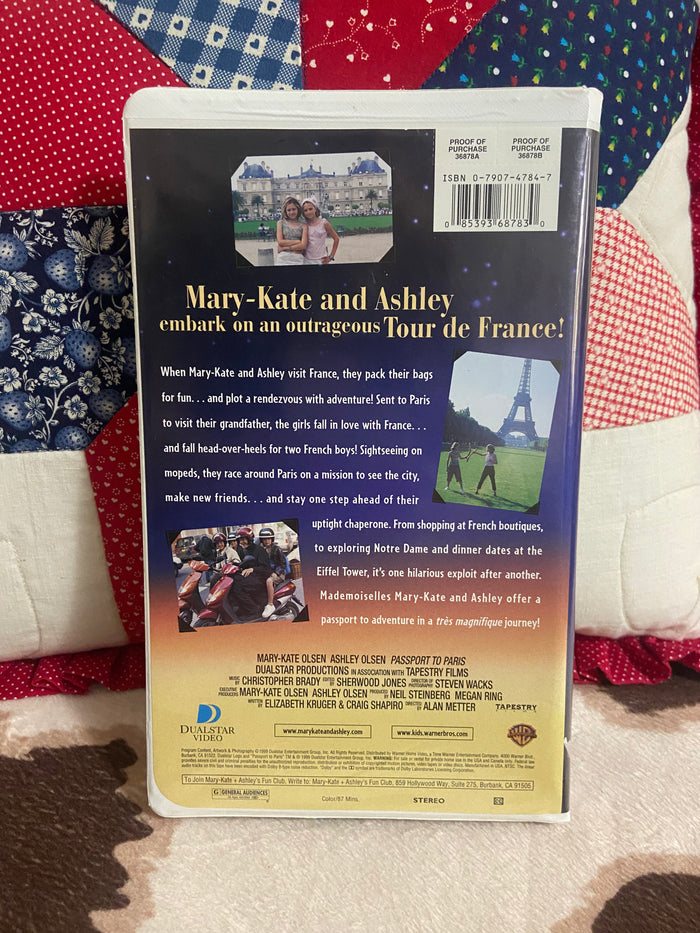 Vintage Mary Kate & Ashley Passport To Paris VHS WITH Promo Poster - Deer Creek Mercantile