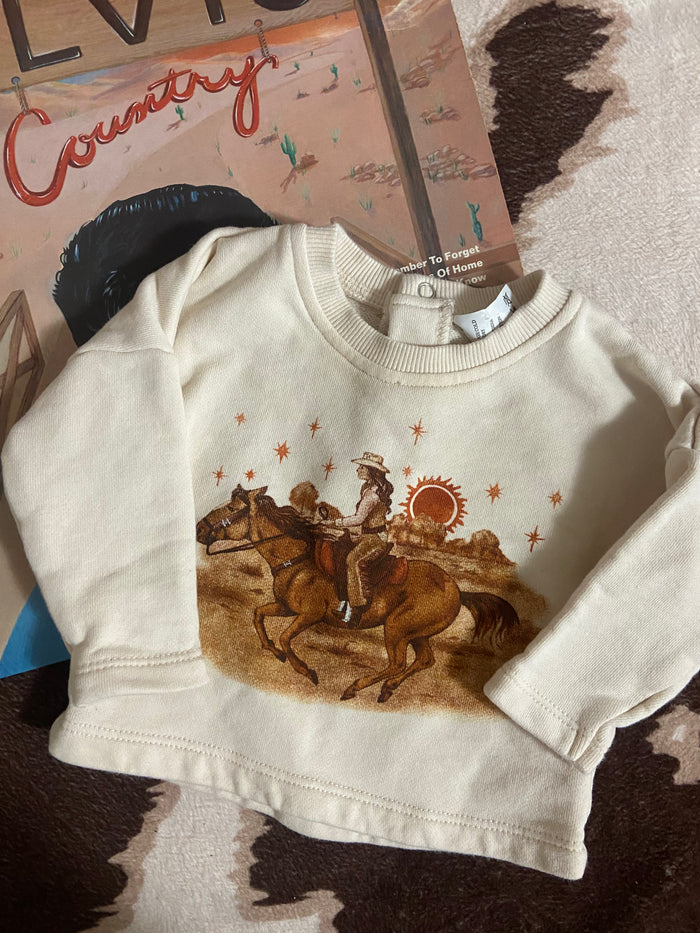Pre-Loved Velvet Fawn The Cowgirl Long Sleeve Shirt, 0-3 Months - Deer Creek Mercantile