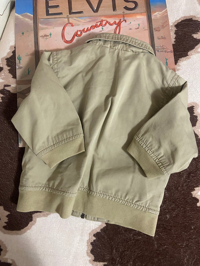 Vintage Oshkosh Khaki Tan Boys Bomber Jacket, Size 9 Months - Deer Creek Mercantile