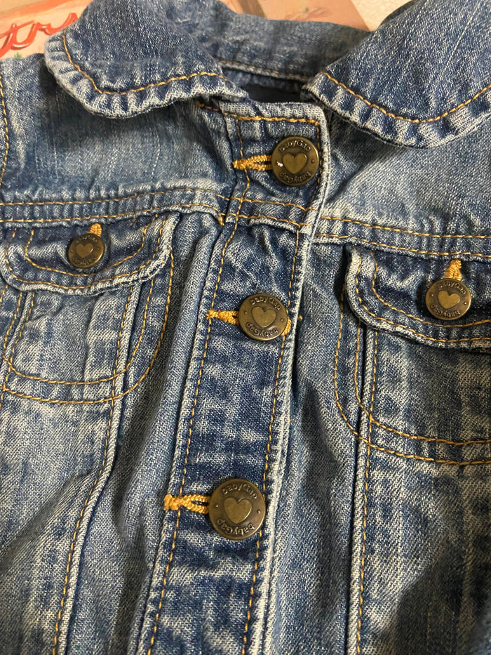 Vintage BabyGap Baby Girls Denim & Heart Jacket, Size 18-24 Months - Deer Creek Mercantile