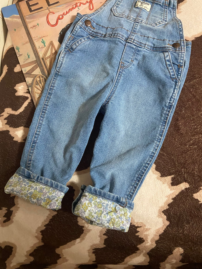 Pre-Loved Oshkosh Denim & Floral Overalls, 24 Months - Deer Creek Mercantile