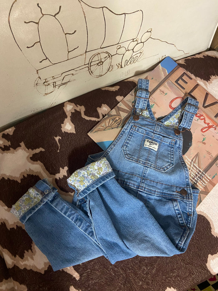 Pre-Loved Oshkosh Denim & Floral Overalls, 24 Months - Deer Creek Mercantile