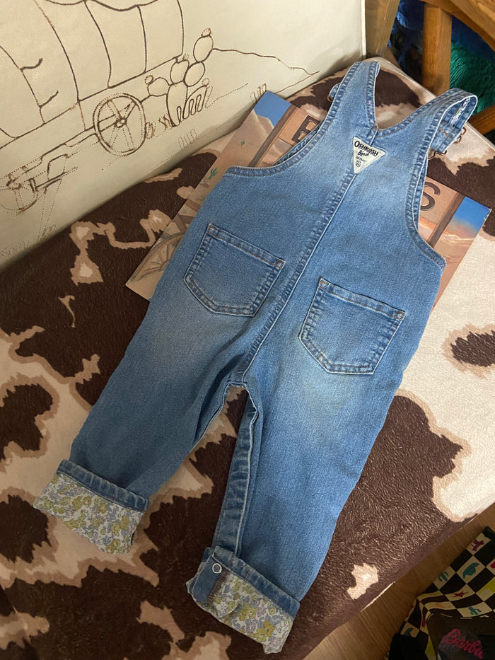 Pre-Loved Oshkosh Denim & Floral Overalls, 24 Months - Deer Creek Mercantile
