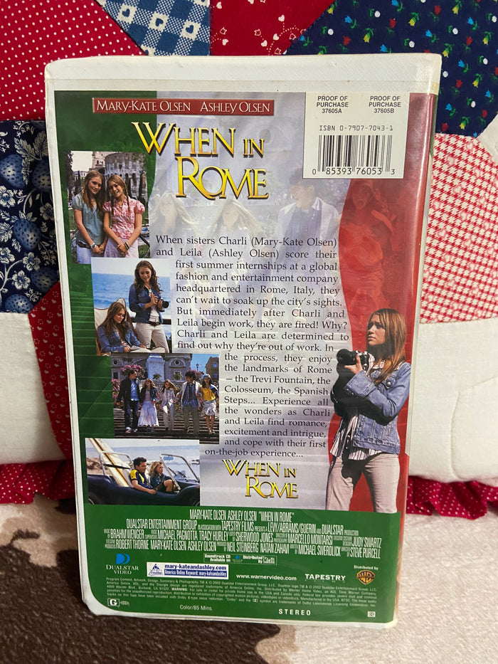 Vintage Mary Kate & Ashley VHS, When In Rome - Deer Creek Mercantile