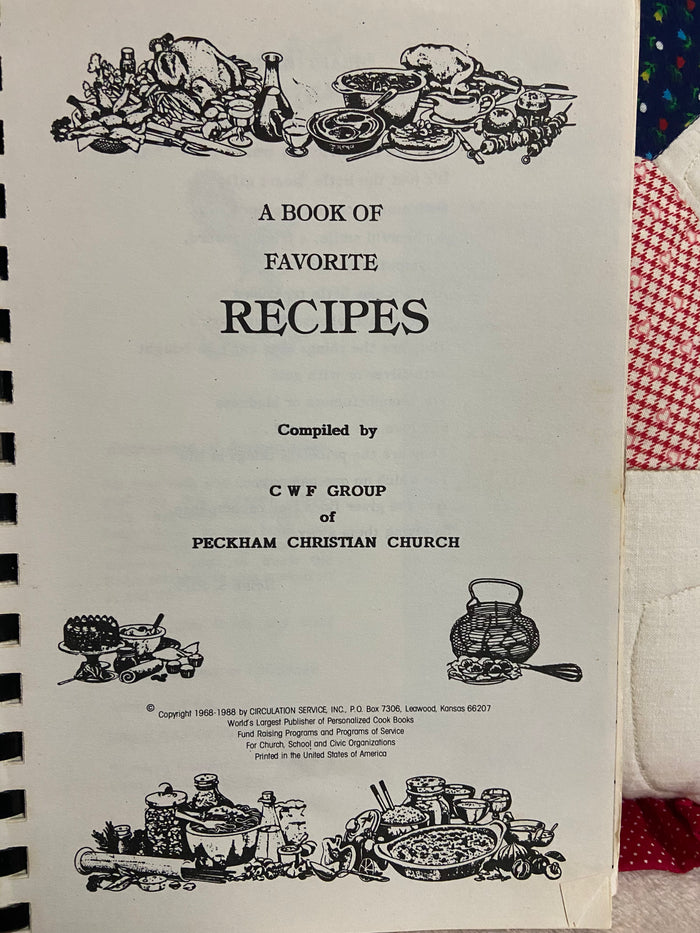 Vintage Sharing Recipes, Peckham, OK Christian Church Cookbook, 1988 - Deer Creek Mercantile