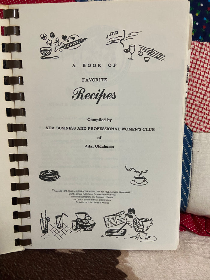 Vintage Favorite Recipes From Our Best Cooks, Ada, OK Cookbook, 1985 - Deer Creek Mercantile