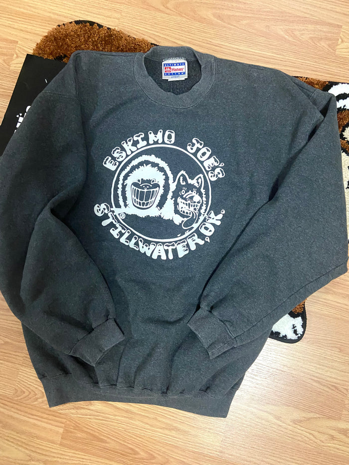 Vintage Eskimo Joes Crewneck Sweatshirt, Gray, Size Large - Deer Creek Mercantile