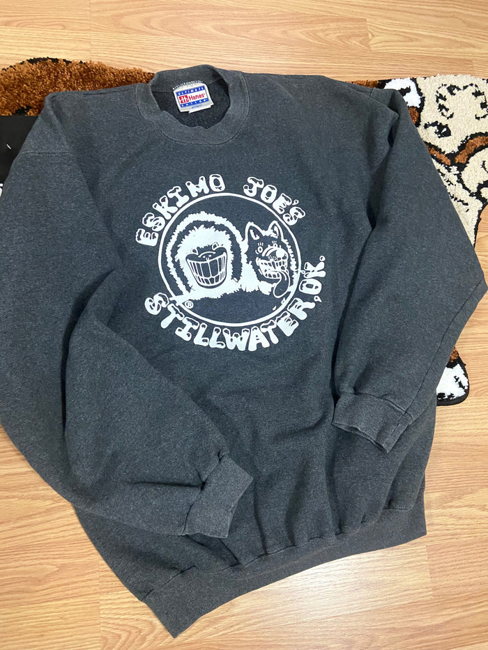 Vintage Eskimo Joes Crewneck Sweatshirt, Gray, Size Large - Deer Creek Mercantile