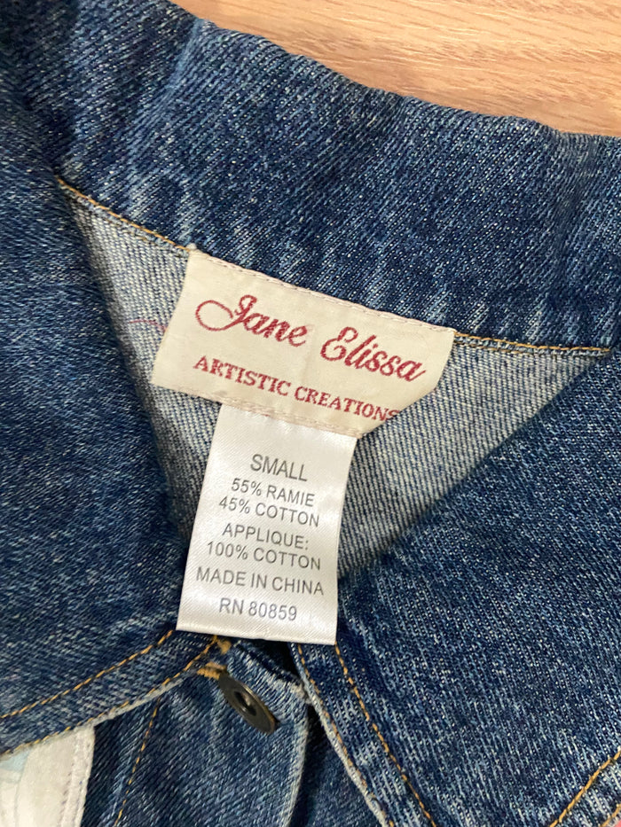 Vintage Jane Elissa Artistic Creations Denim Jacket, Size Small - Deer Creek Mercantile