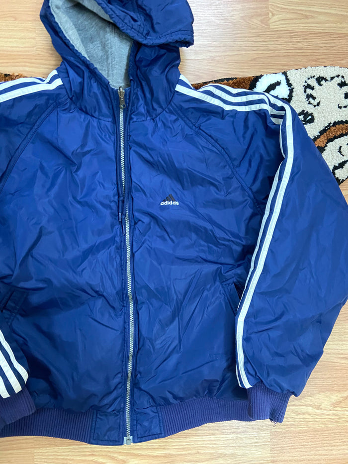 Vintage Adidas Reversible Jacket, 2001, Blue, Size Medium - Deer Creek Mercantile