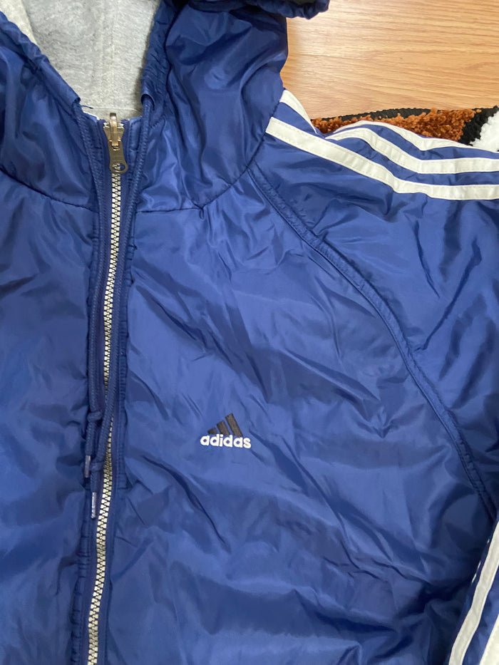 Vintage Adidas Reversible Jacket, 2001, Blue, Size Medium - Deer Creek Mercantile