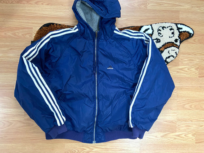 Vintage Adidas Reversible Jacket, 2001, Blue, Size Medium - Deer Creek Mercantile