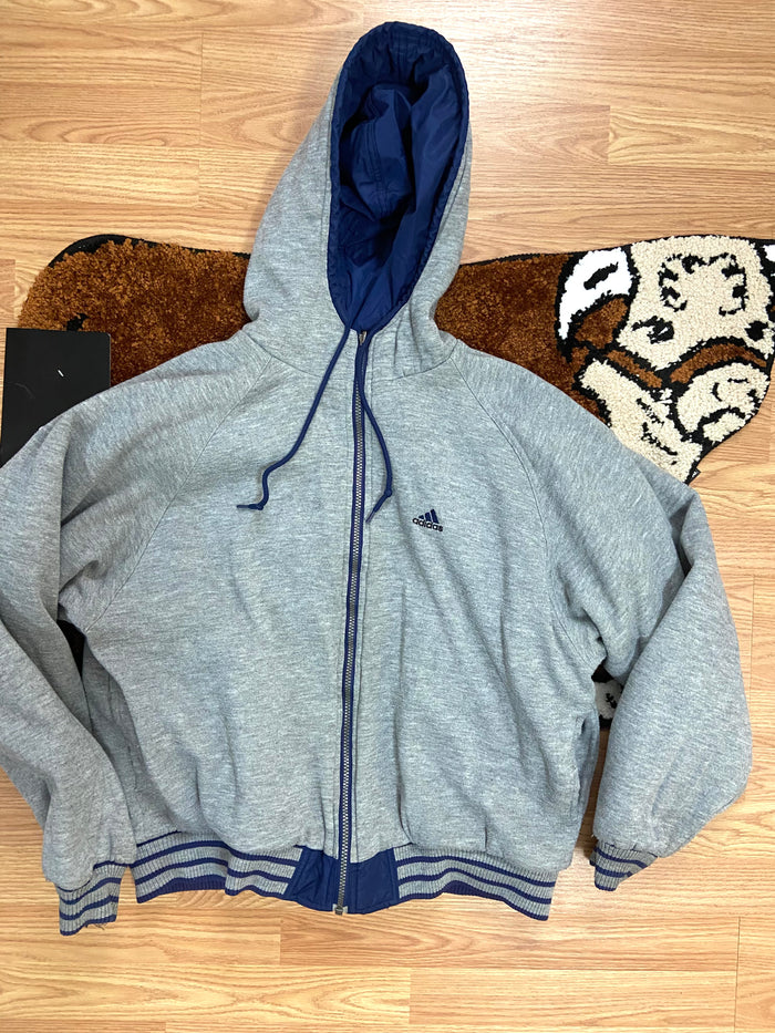 Vintage Adidas Reversible Jacket, 2001, Blue, Size Medium - Deer Creek Mercantile