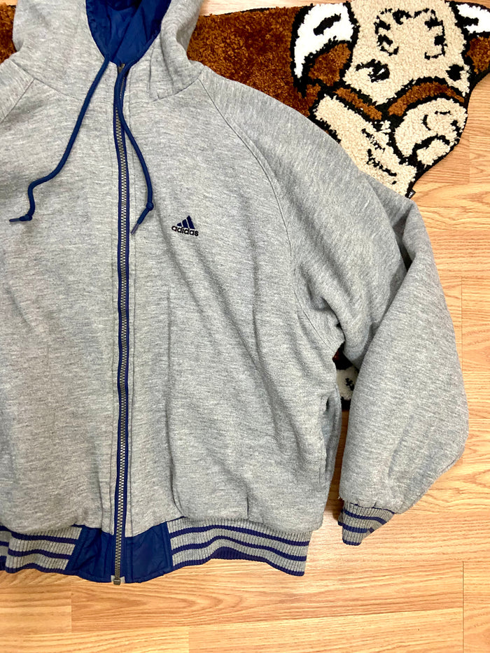 Vintage Adidas Reversible Jacket, 2001, Blue, Size Medium - Deer Creek Mercantile