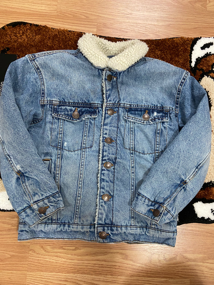 Pre-Loved Zara Sherpa & Denim Jacket, Youth Size 9 - Deer Creek Mercantile