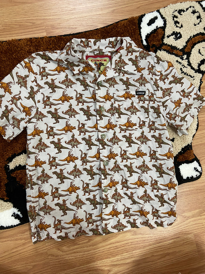 Pre-Loved Cinch Boys Western Dino Shirt, Size Large Youth - Deer Creek Mercantile